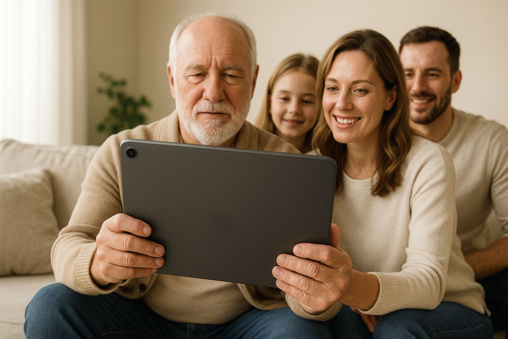 Using a large tablet computer at home