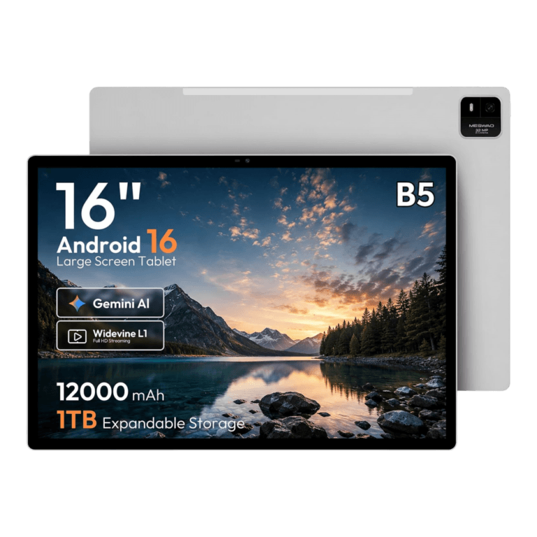 MESWAO B5 Basic 16 inch Android 16 tablet showing sheet music on 1920x1200 IPS display