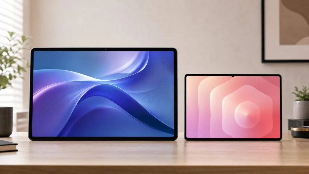 Meswao B5 16-inch tablet visibly larger than the 14.6-inch Samsung Galaxy Tab S11 Ultra