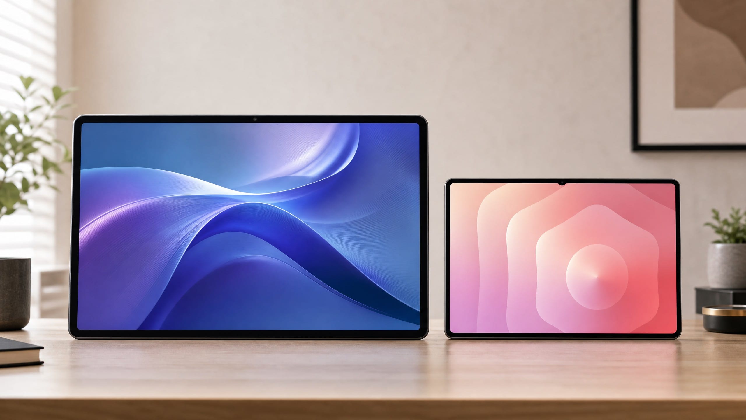 Meswao B5 16-inch tablet visibly larger than the 14.6-inch Samsung Galaxy Tab S11 Ultra