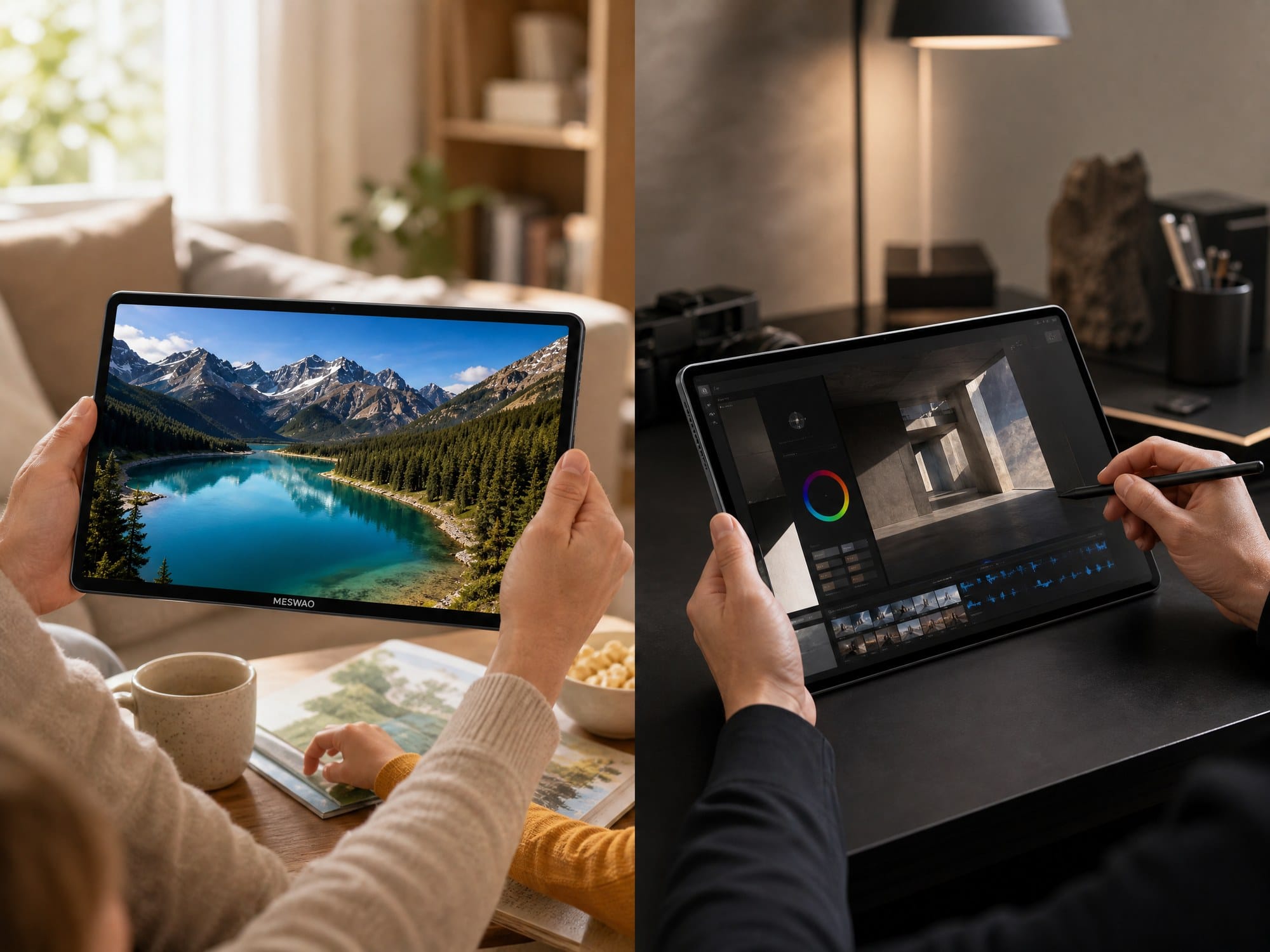 Meswao B5 16-inch tablet compared with a premium flagship Android tablet for everyday value